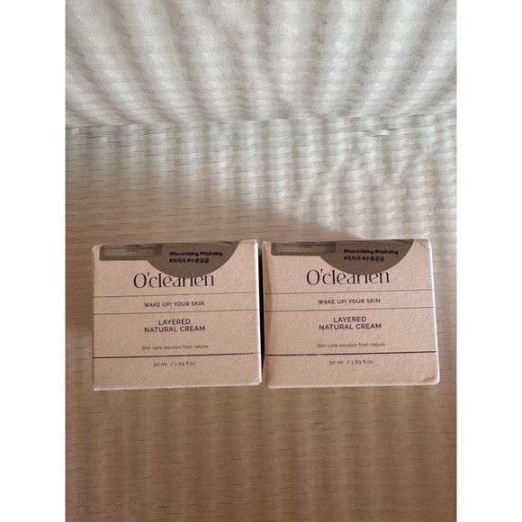 O'CLEARIEN Layered Natural Cream For Face 1.69 fl.oz | Moisturizer Set of 2! - Picture 1 of 3